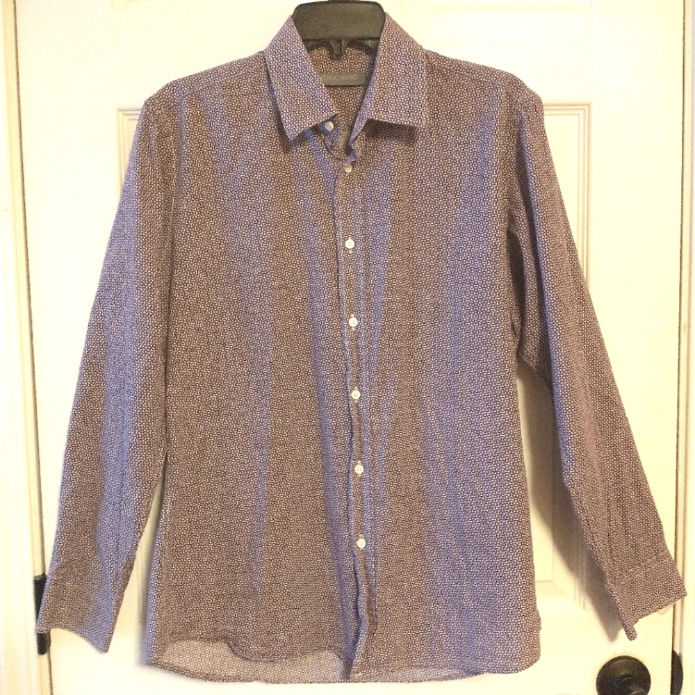 Indochino Button Front Patterned Cotton Shirt - image 1